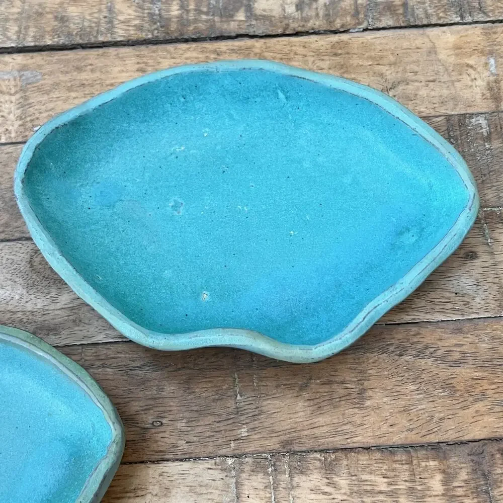 Studio Art Pottery Clay Trinket Dishes Set of 2 7